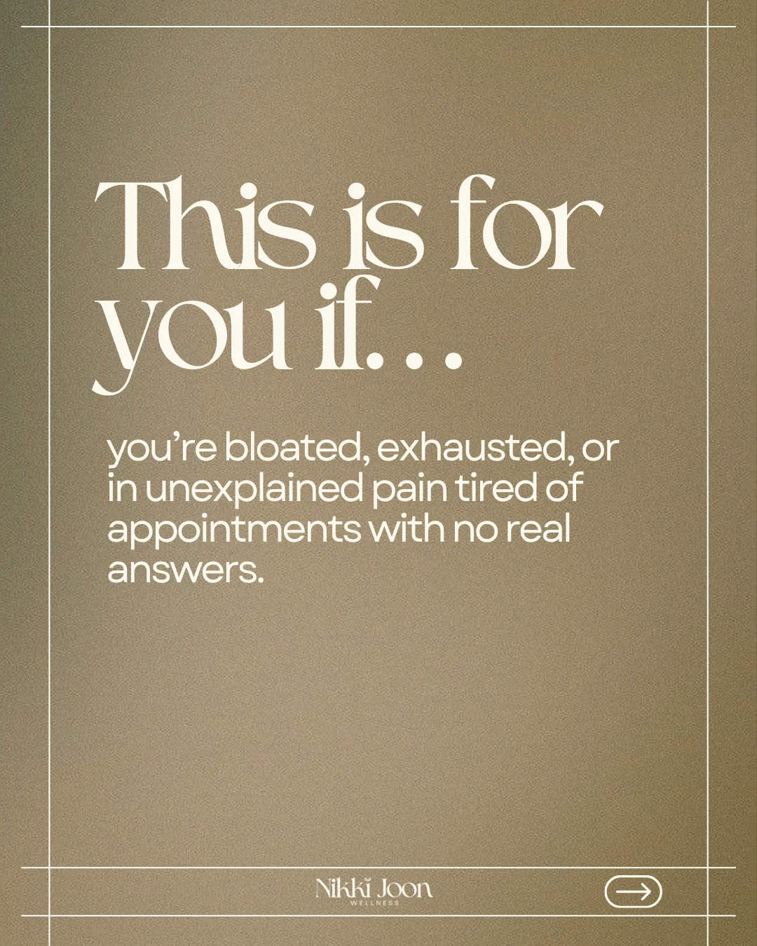 This is for you if slide — bloated, exhausted, or in unexplained pain